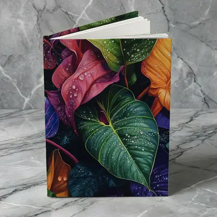 Tropical Leaves With Water Droplets Art