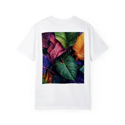 Tropical Leaves With Water Droplets Art