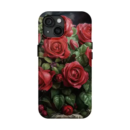 Red Roses Bouquet Dark Moody Oil Painting