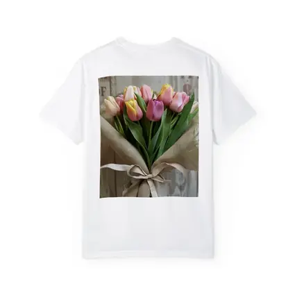 Pink Tulips Bouquet Wrapped in Burlap