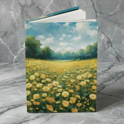 Yellow Daisy Field Blue Sky Painting