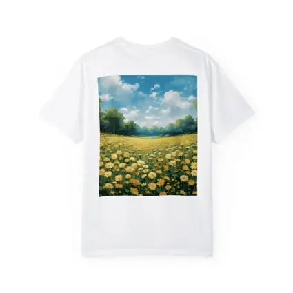 Yellow Daisy Field Blue Sky Painting