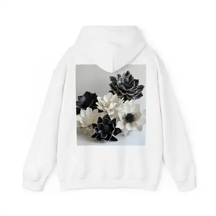 Black White Ceramic Dahlia Flowers Sculptural Art