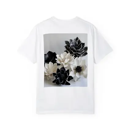Black White Ceramic Dahlia Flowers Sculptural Art