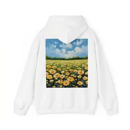 Yellow Daisy Field Blue Sky Painting