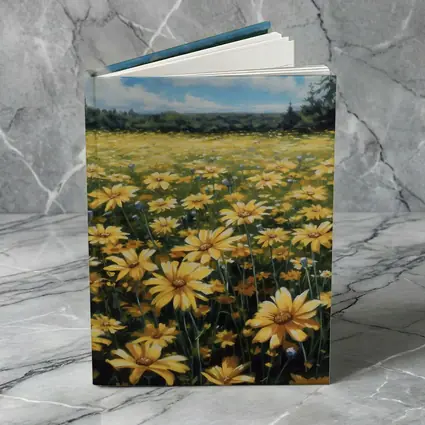 Yellow Daisy Field Blue Sky Painting