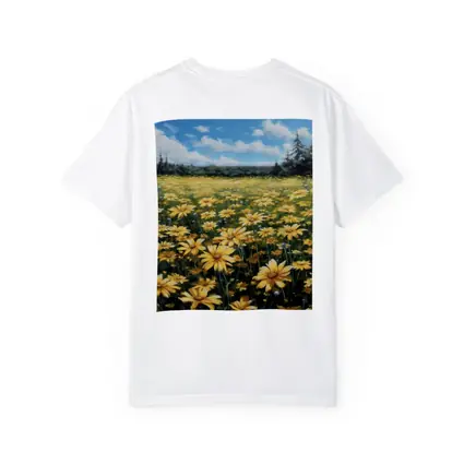 Yellow Daisy Field Blue Sky Painting