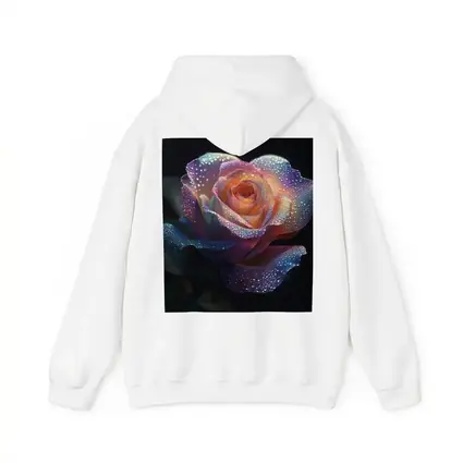 Rainbow Rose With Dewdrops Dark Background