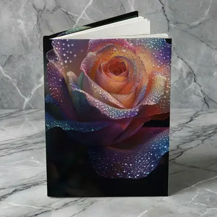 Rainbow Rose With Dewdrops Dark Background