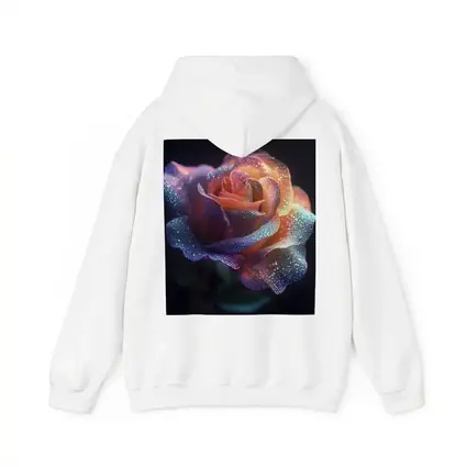 Glittery Rainbow Rose on Dark Background