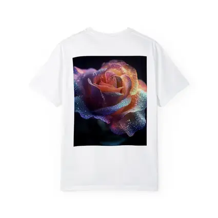 Glittery Rainbow Rose on Dark Background