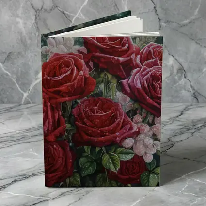 Red Roses Bouquet Dark Moody Floral Painting