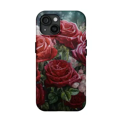 Red Roses Bouquet Dark Moody Floral Painting