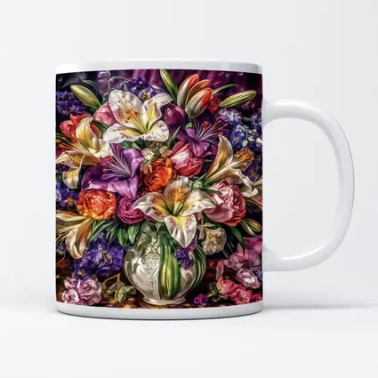 White Lilies Roses Bouquet Purple Background