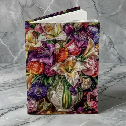 White Lilies Roses Bouquet Purple Background
