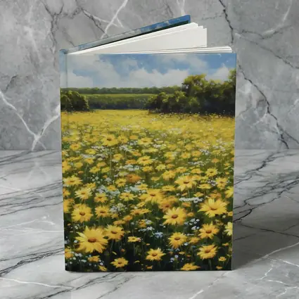 Yellow Daisy Field Oil Painting Summer Landscape