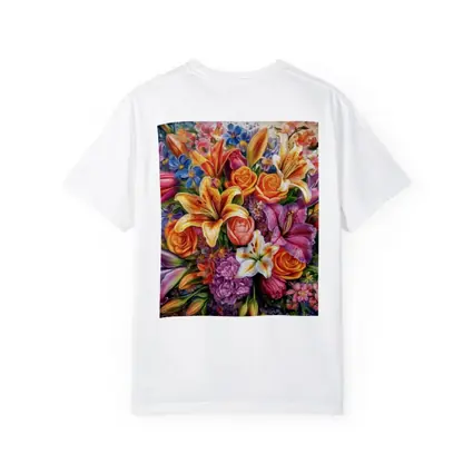 Colorful Lilies Roses Bouquet Floral Painting