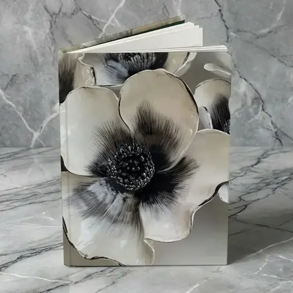 Black White Anemone Ceramic Flowers Wall Art