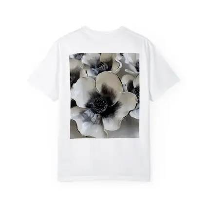 Black White Anemone Ceramic Flowers Wall Art