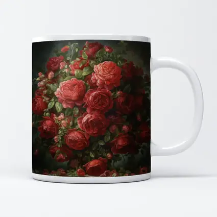 Red Roses Bouquet Dark Moody Painting