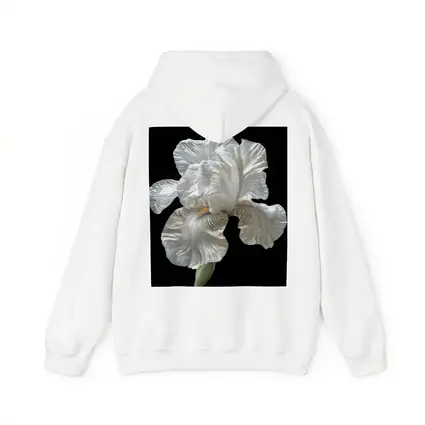 White Iris Flower On Black Background