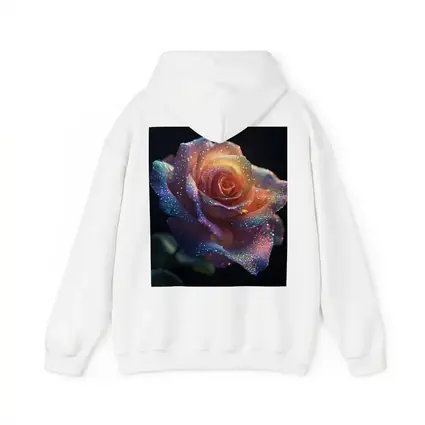 Glitter Rose Multicolor Dark Background Art