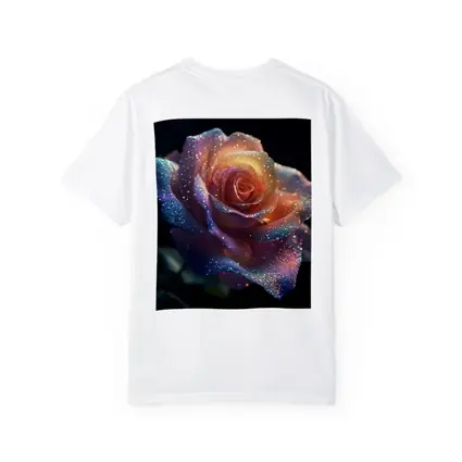 Glitter Rose Multicolor Dark Background Art