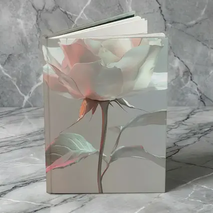White Rose Soft Pastel Gray Background