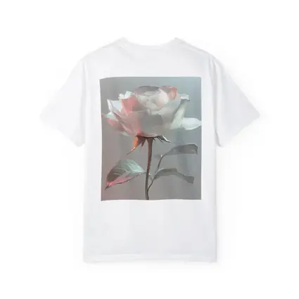 White Rose Soft Pastel Gray Background