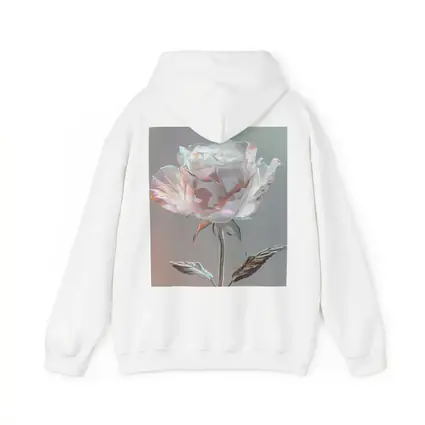 Iridescent Glass Rose Soft Gray Background