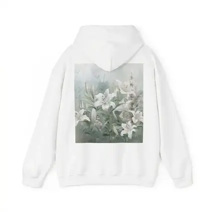 White Lilies Soft Green Watercolor Floral Art