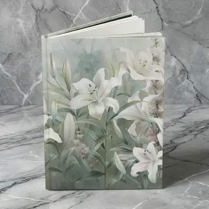 White Lilies Soft Green Watercolor Floral Art