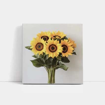 Sunflower Bouquet Against White Background