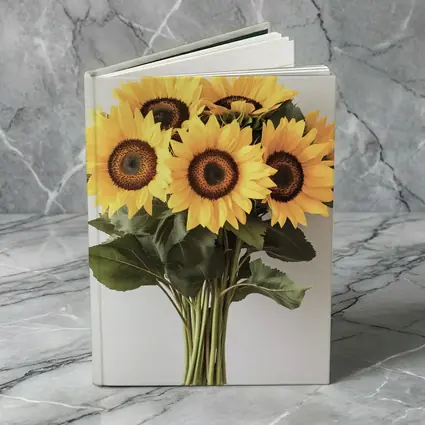 Sunflower Bouquet Against White Background