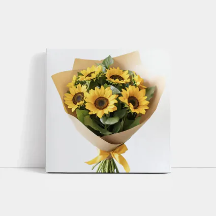 Sunflower Bouquet Wrapped in Kraft Paper