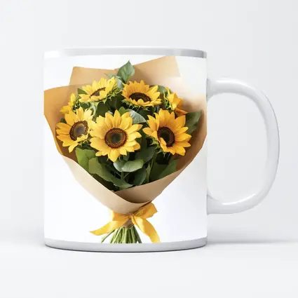 Sunflower Bouquet Wrapped in Kraft Paper