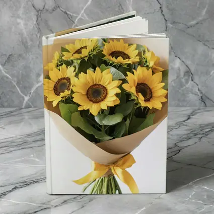 Sunflower Bouquet Wrapped in Kraft Paper
