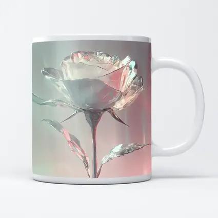 Crystal Glass Rose Soft Pink Pastel Background
