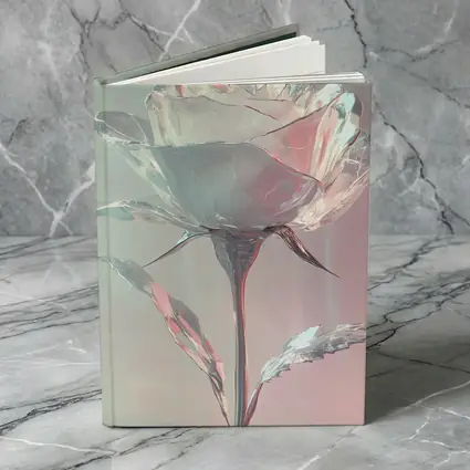 Crystal Glass Rose Soft Pink Pastel Background