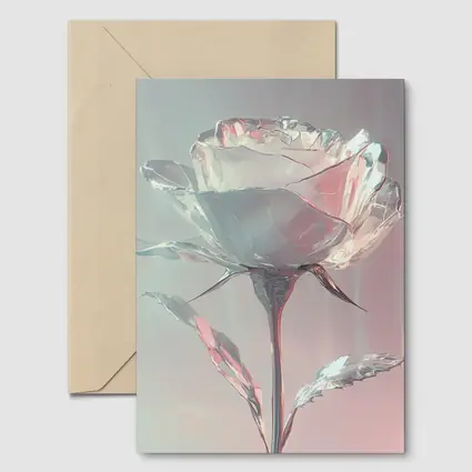 Crystal Glass Rose Soft Pink Pastel Background