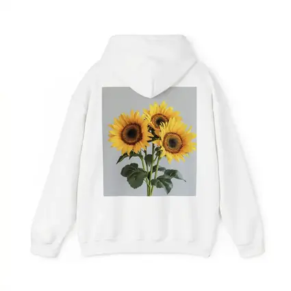 Three Sunflowers Bouquet On Gray Background