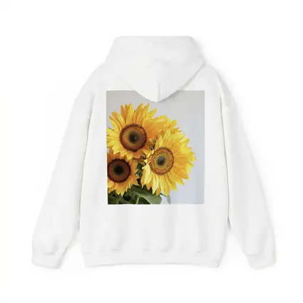 Three Sunflowers Against White Background