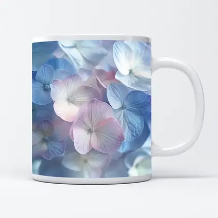 Soft Pastel Hydrangea Flowers Close Up
