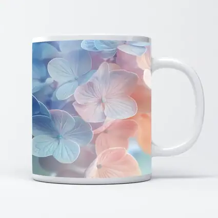 Soft Pastel Hydrangea Flowers Close Up