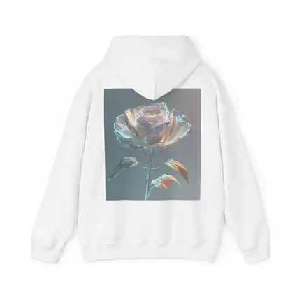 Iridescent Glass Rose Holographic Gray Background