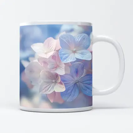 Soft Hydrangea Blooms Pastel Blue Pink