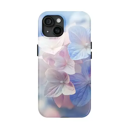 Soft Hydrangea Blooms Pastel Blue Pink