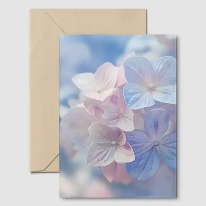 Soft Hydrangea Blooms Pastel Blue Pink