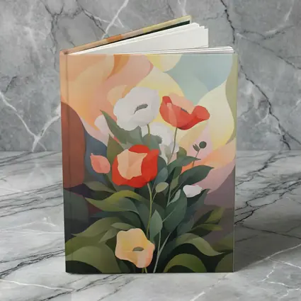 Red White Poppies Abstract Pastel Background