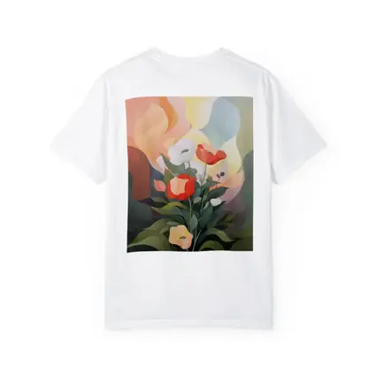 Red White Poppies Abstract Pastel Background